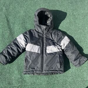 Columbia Jacket Boys Gray Black Hooded Lightning Lift Size XS